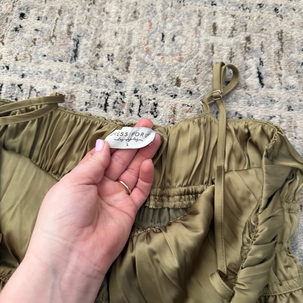 Dress Forum Tiered Maxi dress Olive green Large - Picture 3 of 4